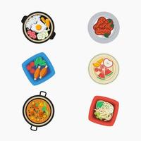 Editable Various Top View Delicious Meals Vector Illustration for Restaurant and Food Related Project