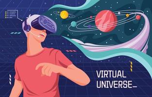 Exploring Space With Virtual Reality vector