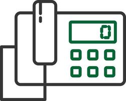 línea telefónica de dos colores vector