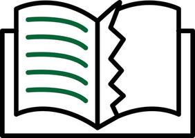 Teared Book Line Two Color vector