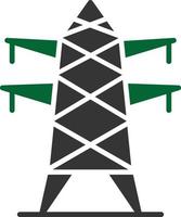 Electric Tower Glyph Two Color vector