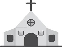 iglesia plana en escala de grises vector