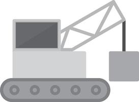 Crane Lifting Flat Greyscale vector