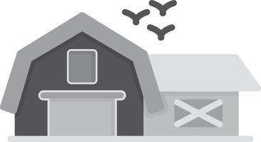 Barn Flat Greyscale vector