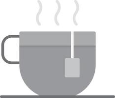 Tea Cup Flat Greyscale vector
