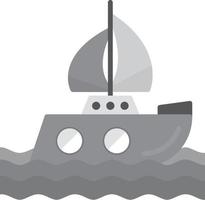 Sailing Flat Greyscale vector