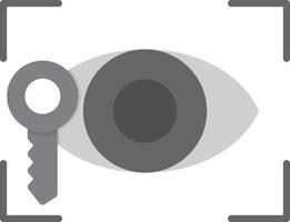 Eye Recognition  Flat Greyscale vector