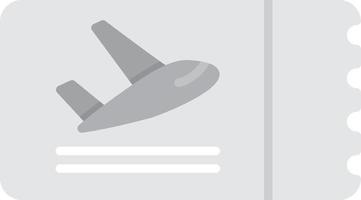 Airplane Ticket Flat Greyscale vector