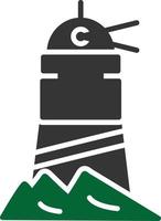 Lighthouse Glyph Two Color vector