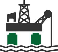 Oil Platform Glyph Two Color vector