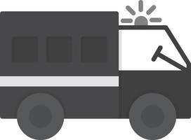 Police Van Flat Greyscale vector