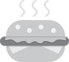 hamburguesa plana en escala de grises vector