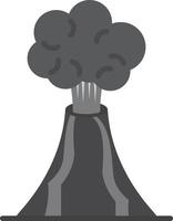 Volcano Flat Greyscale vector