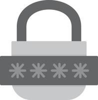 Password Flat Greyscale vector