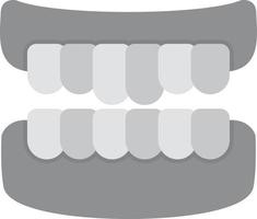 Denture Flat Greyscale vector