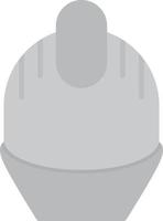 Construction Helmet Flat Greyscale vector