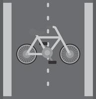 Bike Lane Flat Greyscale vector