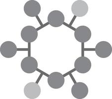 Atom Structure Flat Greyscale vector