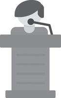 Podium Flat Greyscale vector