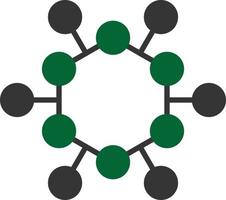 Atom Structure Glyph Two Color vector