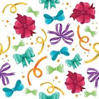 Colorful Watercolor Ribbons Seamless Pattern vector