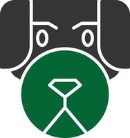 Dog Glyph Two Color vector