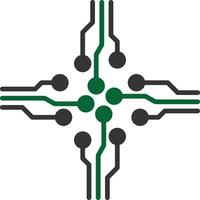 Circuit Glyph Two Color vector