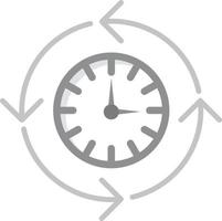 Processing Time Flat Greyscale vector