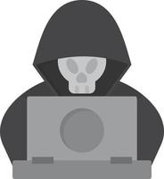 Hacker  Flat Greyscale vector