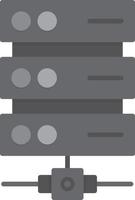 Server  Flat Greyscale vector