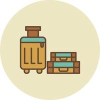 Luggage Filled Retro vector