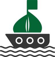 Boat Glyph Two Color vector