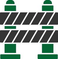 17 - Road Block Glyph Two Color vector