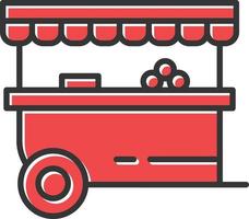 Food Stand Filled Retro vector