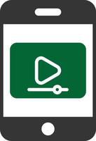 Video Mange Glyph Two Color vector