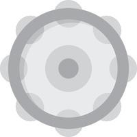 Tambourine Flat Greyscale vector