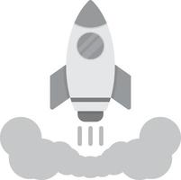 Rocket Flat Greyscale vector