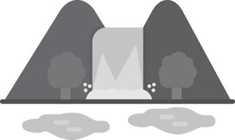 Waterfall Flat Greyscale vector