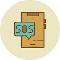 sos lleno retro vector