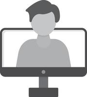 Video Call Flat Greyscale vector