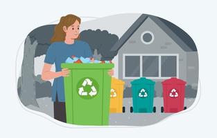 Recycling at Home Concept vector