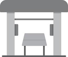 Bus Stop Flat Greyscale vector