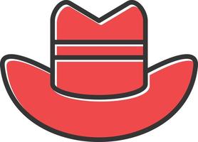 icono lleno de sombrero de vaquero vector