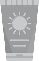 Sun Cream Flat Greyscale vector