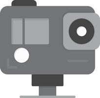 Action Camera Flat Greyscale vector