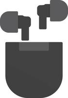 Earphone Flat Greyscale vector