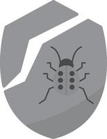 Broken Shield Flat Greyscale vector