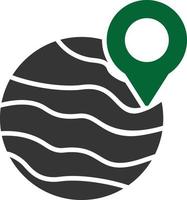 Planet Glyph Two Color vector