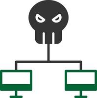 Network Hack Glyph Two Color vector