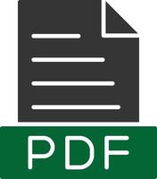 pdf glifo de dos colores vector